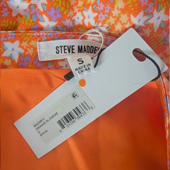 NEW Steve Madden Mindy Midi Skirt Orange Blossom Floral Print Size Small NWT - Picture 5 of 10
